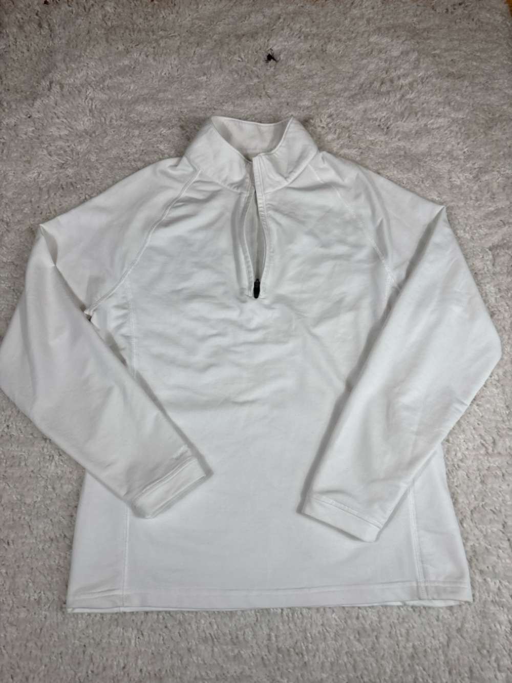 Bonobos Golf White Quarter Zip Performance Pullover Mock Neck Long Sleeve Size S